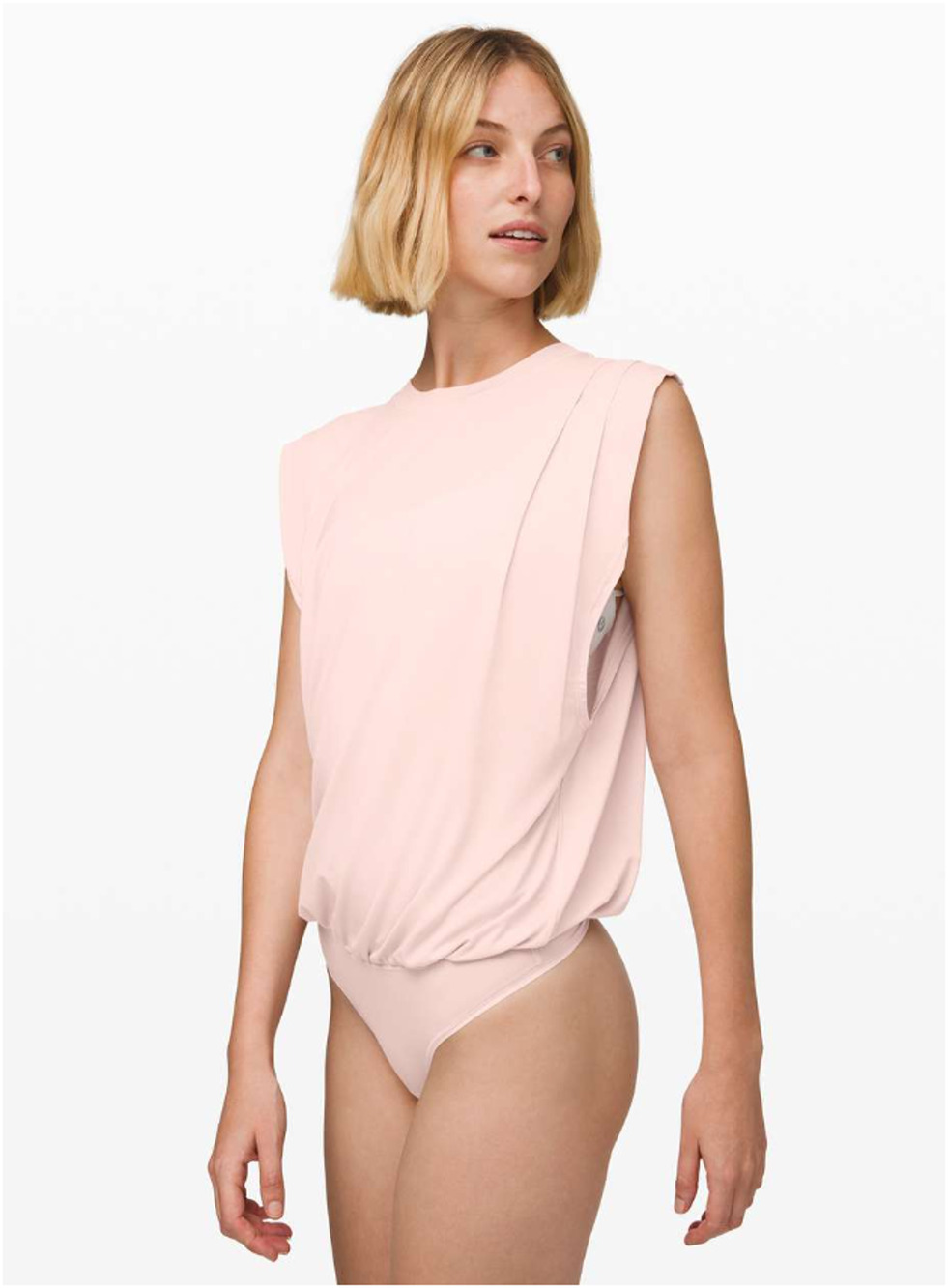 Lululemon Hour to Hour Bodysuit XS Pink Sleeveless Boxy Thong Stretch Minimalist